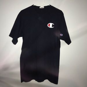 Navy Champion Crewneck Logo Tee